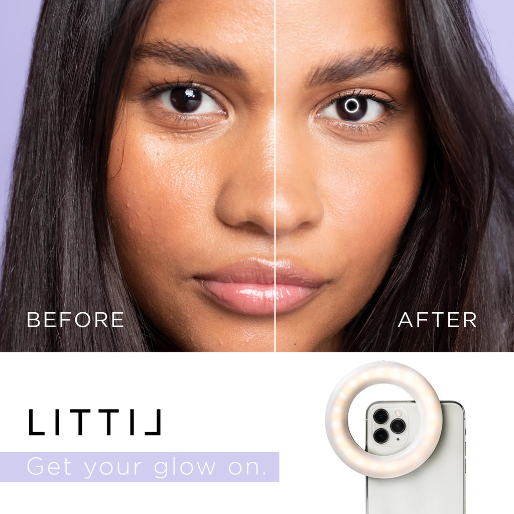 Before and After of LITTIL Selfie One Ring Light.